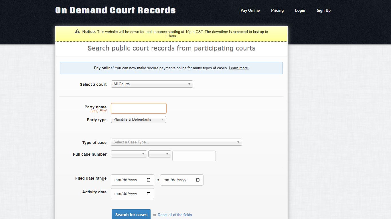 On Demand Court Records - odcr.com